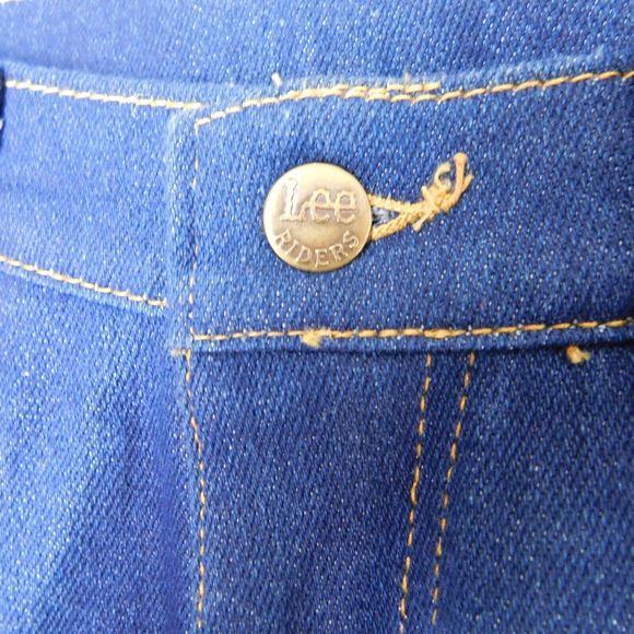 Vintage 70s Lee Riders Jeans Size 12 Med Made in USA Indigo Denim Pants 5 Pocket - Picture 6 of 16